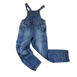 Y2K H&M Trend Blue Denim Carpenter Overalls Medium Wash Cotton - Size US 10